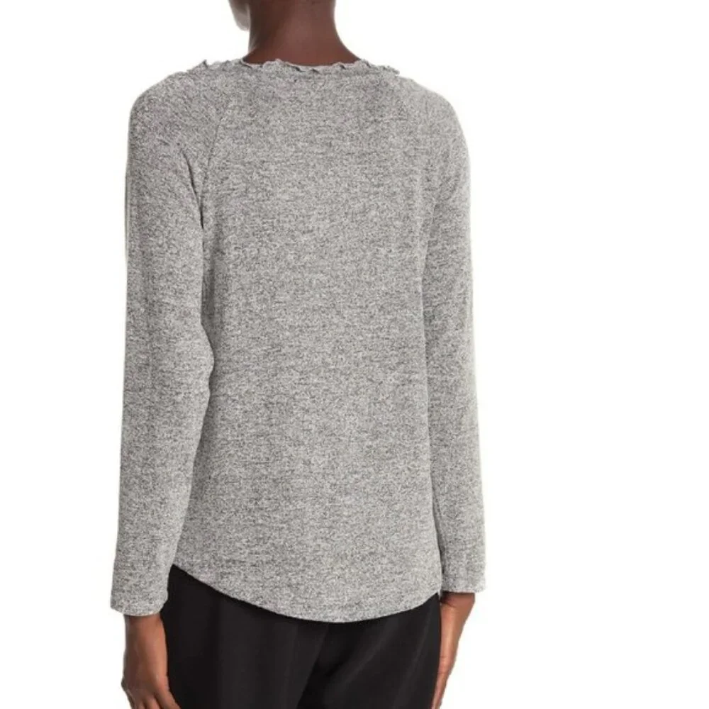 Gibson Ruffled Edge Raglan Pullover - Picture 2 of 2
